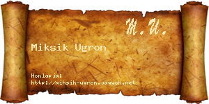 Miksik Ugron névjegykártya